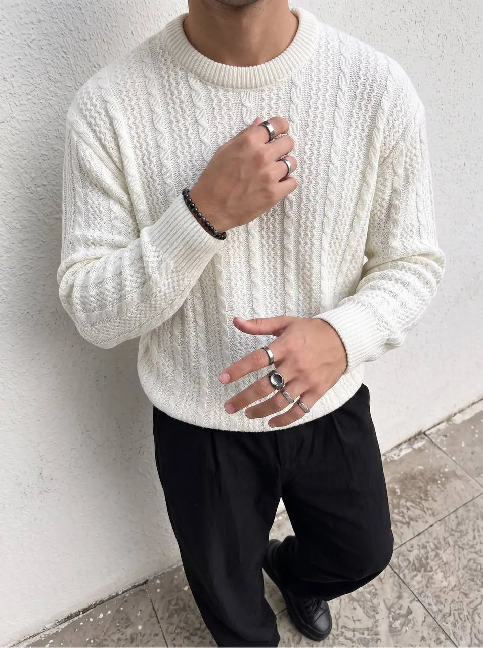 Classic Ribbed Knit Sweater