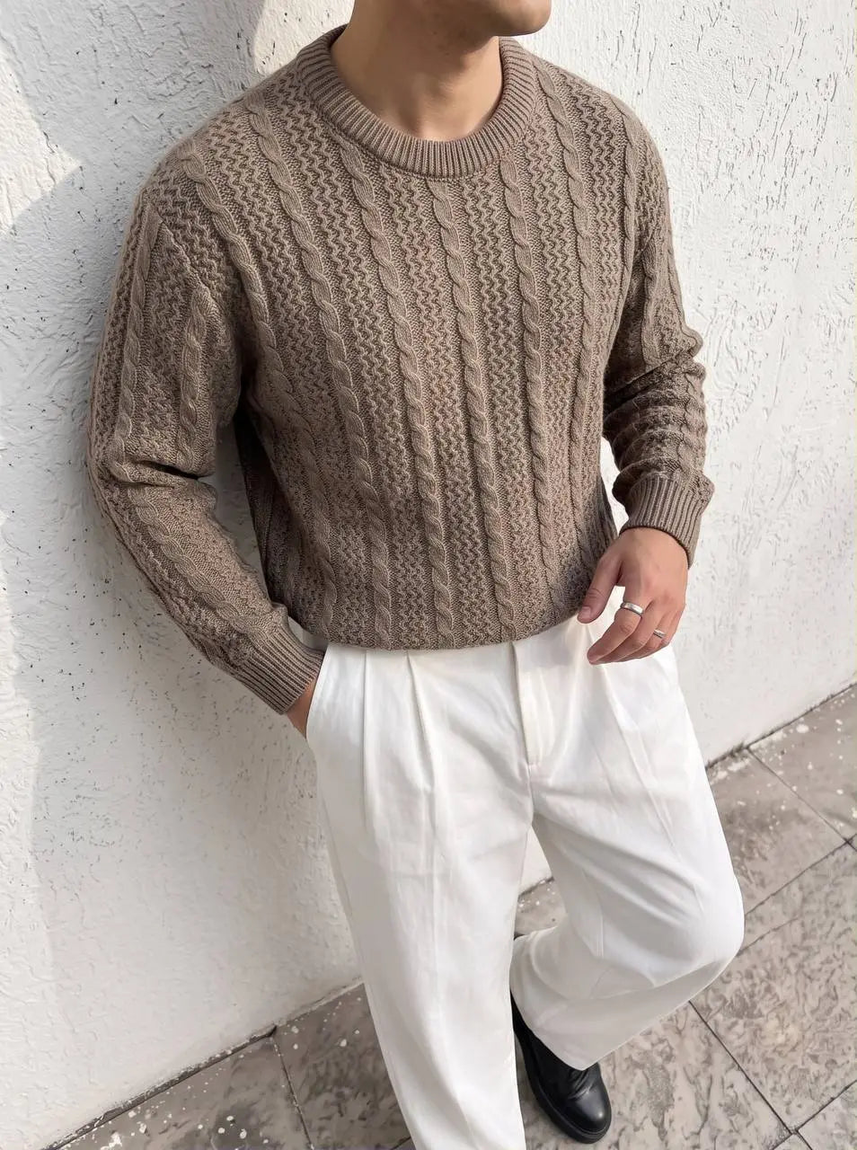 Classic Ribbed Knit Sweater