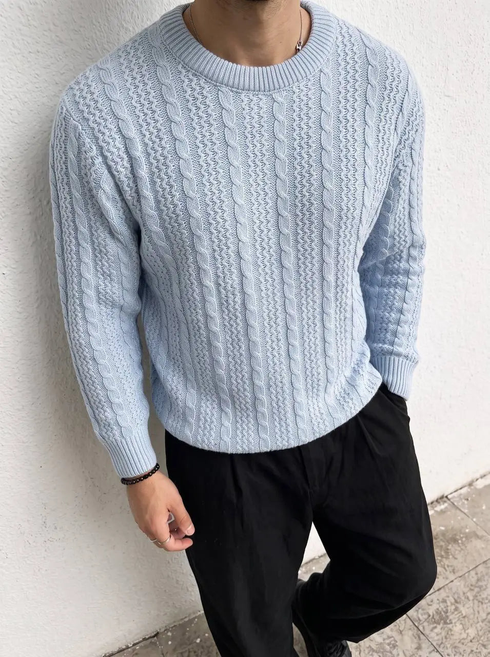Classic Ribbed Knit Sweater
