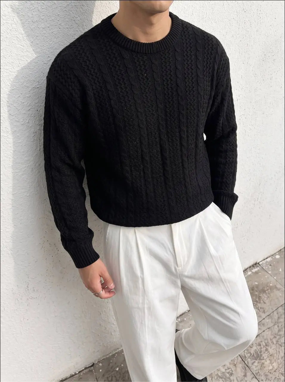Classic Ribbed Knit Sweater