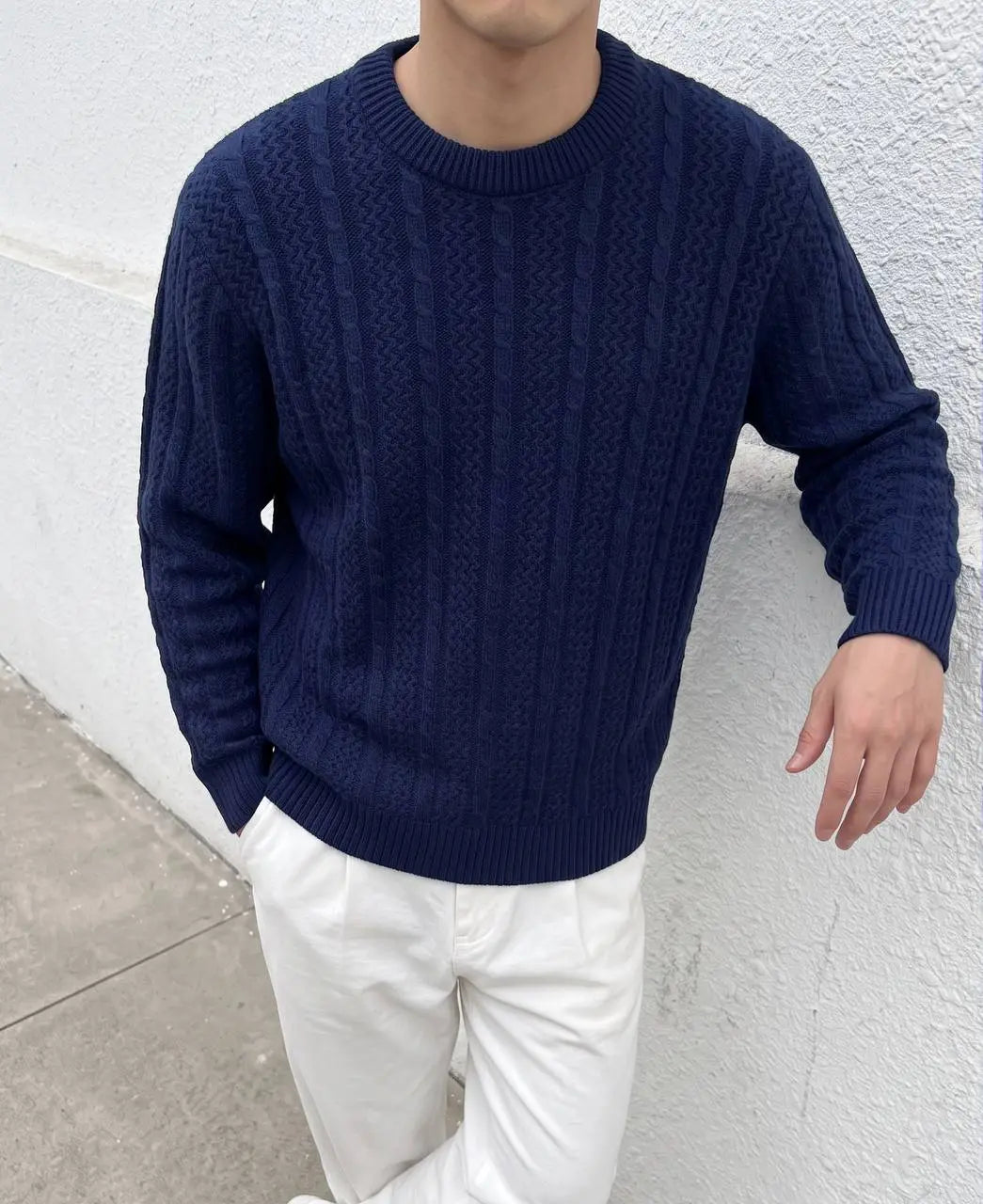 Classic Ribbed Knit Sweater