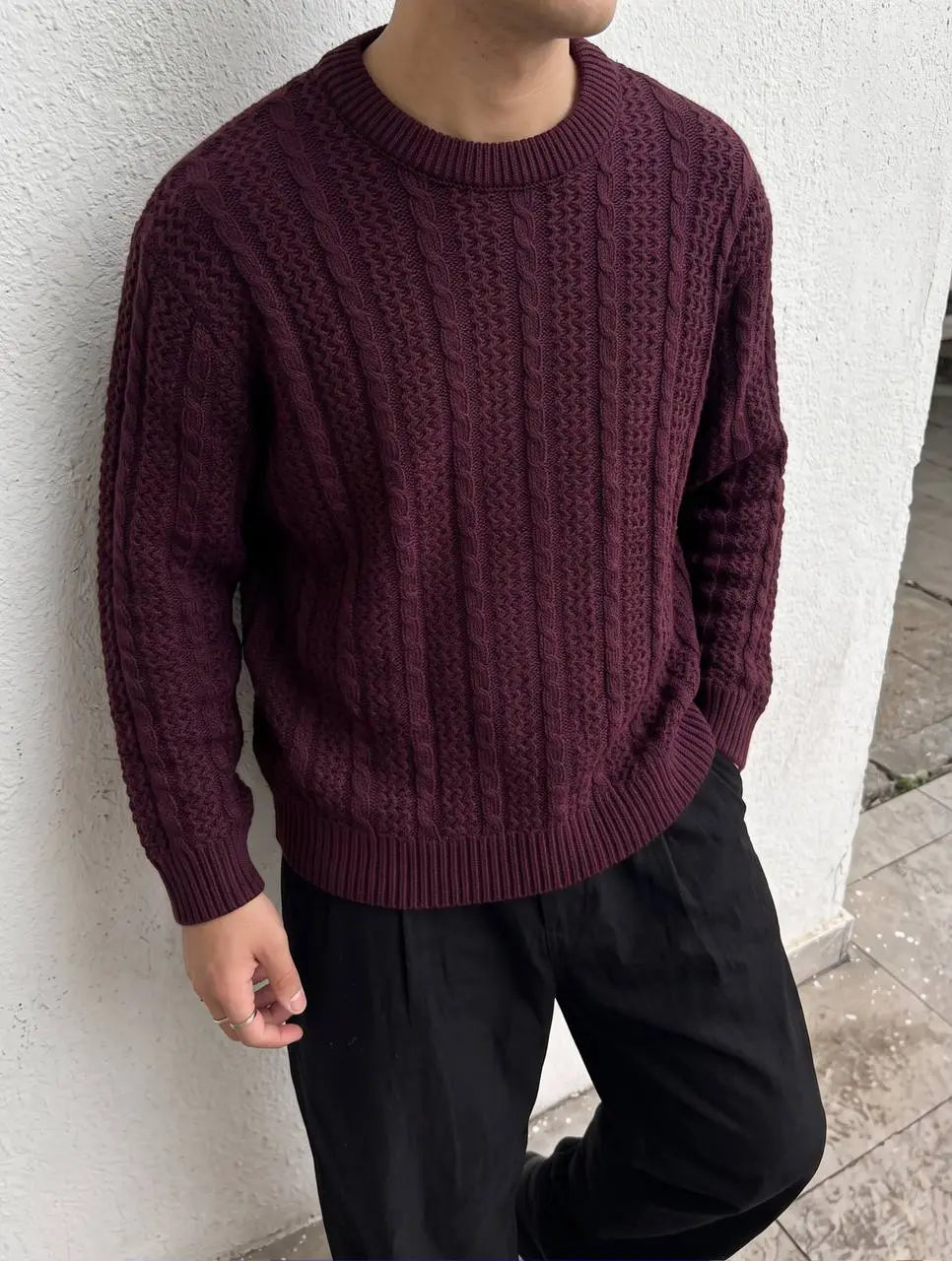 Classic Ribbed Knit Sweater